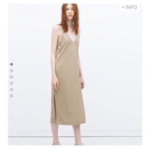 Zara tan side split dress